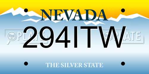 294ITW Nevada License Plate