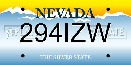 294IZW Nevada License Plate