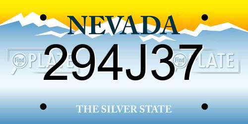 294J37 Nevada License Plate