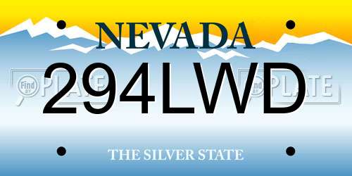 294LWD Nevada License Plate