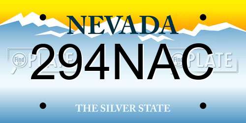 294NAC Nevada License Plate