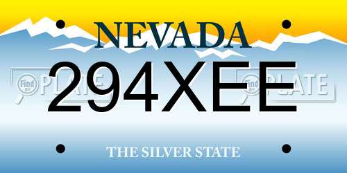 294XEE Nevada License Plate