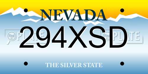 294XSD Nevada License Plate