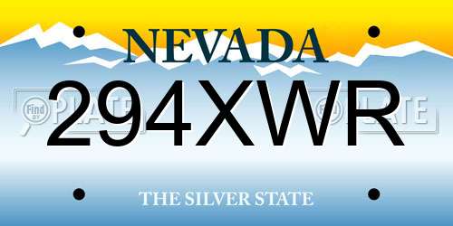 294XWR Nevada License Plate