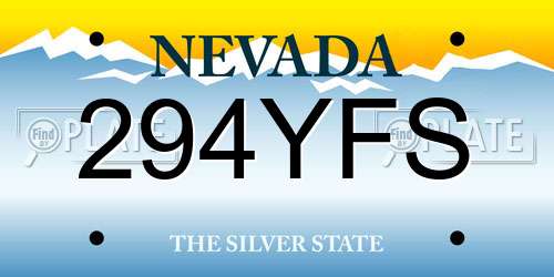 294YFS Nevada License Plate