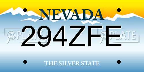 294ZFE Nevada License Plate