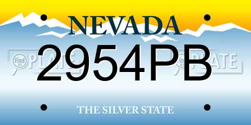 2954PB Nevada License Plate