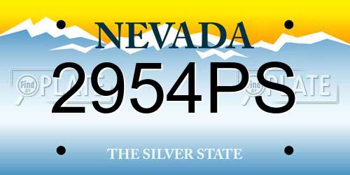2954PS Nevada License Plate