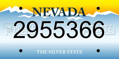 2955366 Nevada License Plate