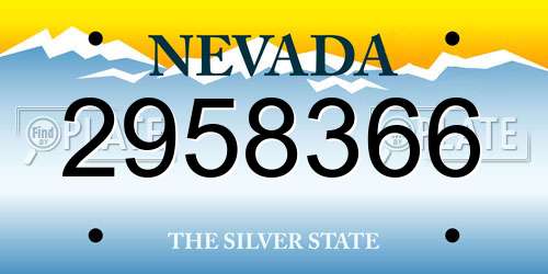 2958366 Nevada License Plate