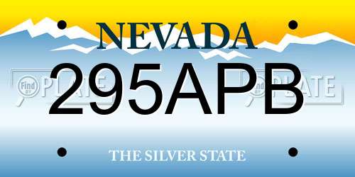 295APB Nevada License Plate