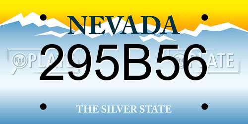 295B56 Nevada License Plate