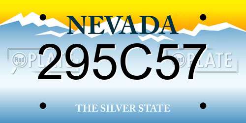 295C57 Nevada License Plate