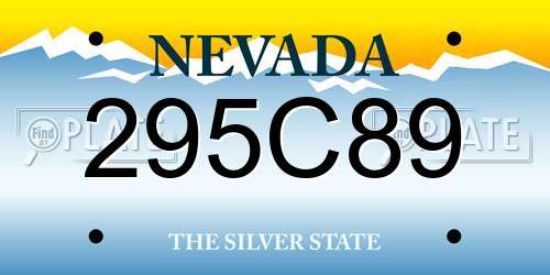 295C89 Nevada License Plate