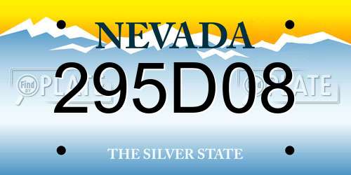 295D08 Nevada License Plate