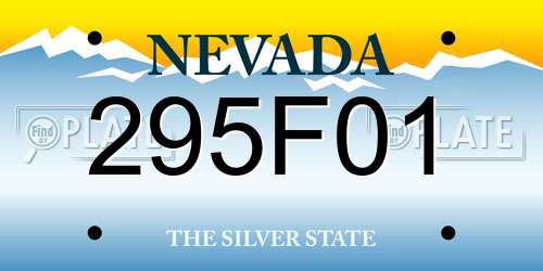 295F01 Nevada License Plate