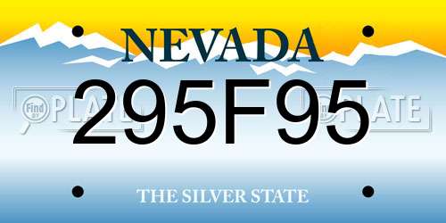 295F95 Nevada License Plate