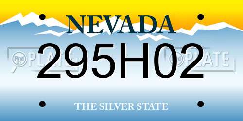 295H02 Nevada License Plate