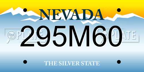 295M60 Nevada License Plate