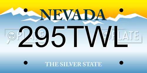 295TWL Nevada License Plate