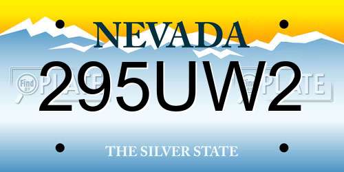 295UW2 Nevada License Plate