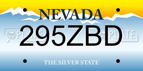 295ZBD Nevada License Plate