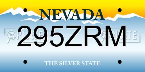 295ZRM Nevada License Plate