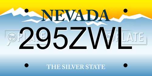 295ZWL Nevada License Plate