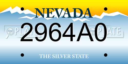 2964A0 Nevada License Plate