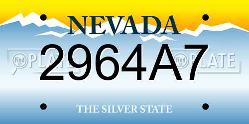 2964A7 Nevada License Plate