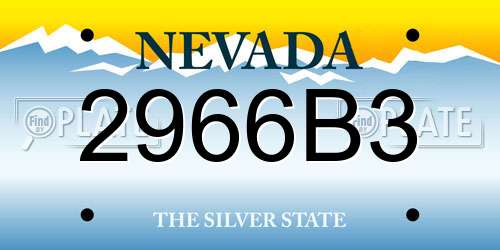 2966B3 Nevada License Plate