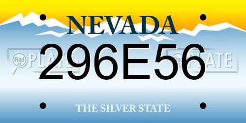296E56 Nevada License Plate