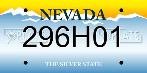 296H01 Nevada License Plate