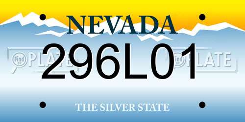 296L01 Nevada License Plate