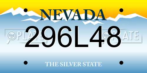 296L48 Nevada License Plate