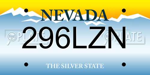 296LZN Nevada License Plate