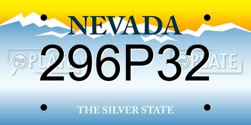 296P32 Nevada License Plate