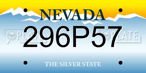 296P57 Nevada License Plate