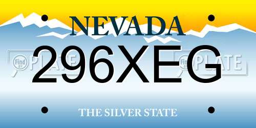 296XEG Nevada License Plate