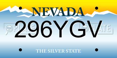 296YGV Nevada License Plate