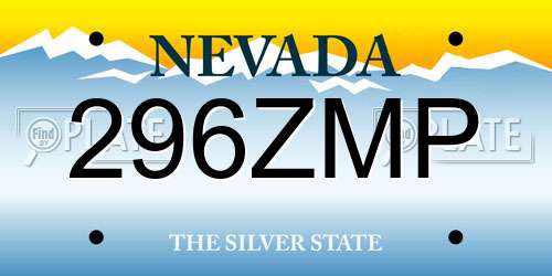 296ZMP Nevada License Plate