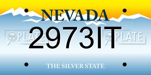 2973IT Nevada License Plate