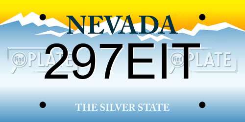 297EIT Nevada License Plate