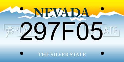 297F05 Nevada License Plate