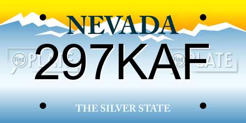 297KAF Nevada License Plate
