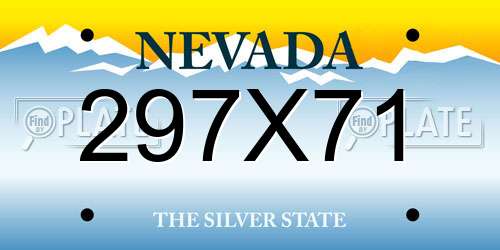 297X71 Nevada License Plate