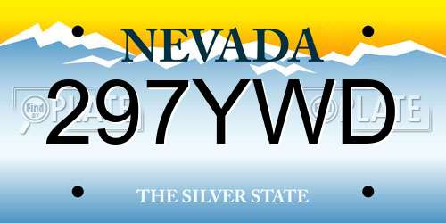 297YWD Nevada License Plate