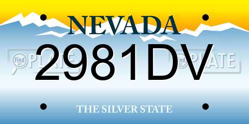 2981DV Nevada License Plate