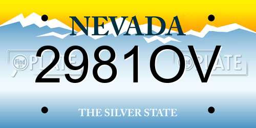 2981OV Nevada License Plate