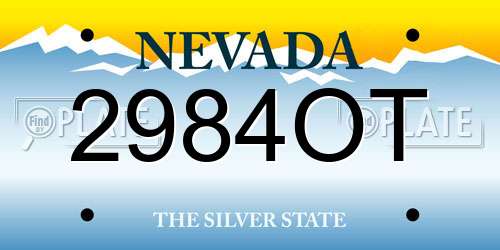 2984OT Nevada License Plate